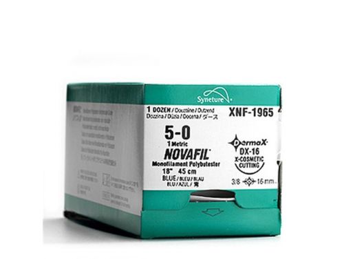 NOVAFIL 3/8 CIRCLE BLUE SUTURES / 4-0 / 19M / 45CM / BOX OF 12