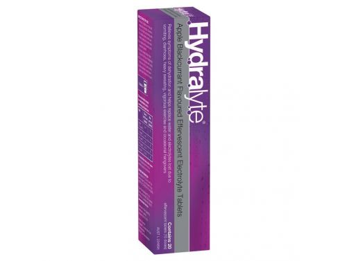 HYDRALYTE ELECTROLYTE EFFERVESCENT APPLE/BLACKCURRANT / BOX OF 20