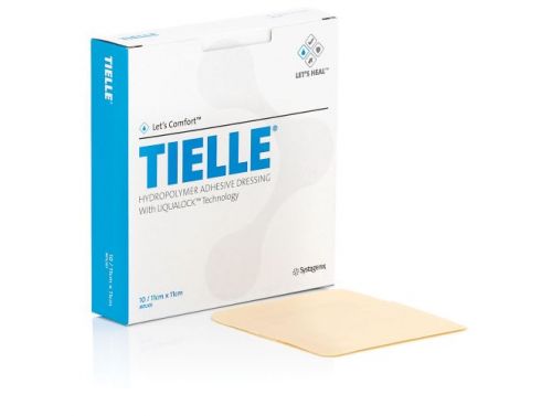 TIELLE HYDROPOLYMER ADHESIVE FOAM DRESSING - 7CM X 9CM BOX/10