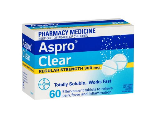 ASPRO CLEAR TABS / REGULAR STRENGTH / 300MG / BOX OF 60