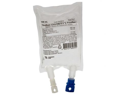 FRESENIUS KABI SODIUM CHLORIDE 0.9% FREEFLEX IV INFUSION BAG / 100ML / EACH