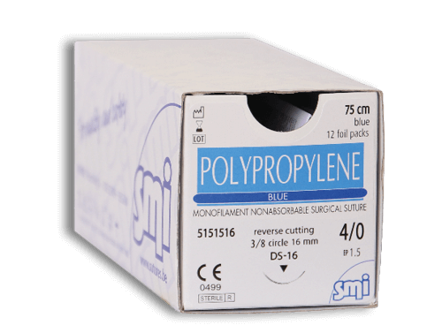 SMI POLYPROPYLENE 3/8 CIRCLE SUTURES