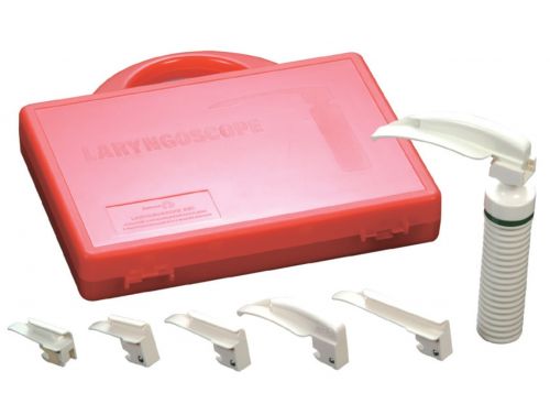 DISPOSABLE LARYNGOSCOPE SET / INCLUDES HANDLE, 6 BLADES & CASE