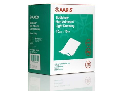BODICHEK NON ADHERENT LIGHT DRESSING / 10CM X 10CM / PACK 50 