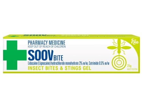EGO SOOV PAIN AND ITCH RELIEF GEL WITH ANTISEPTIC FOR STINGS AND INSECT BITES