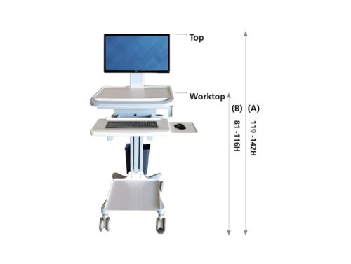 FISHER & WEBSTER COMPUTER TROLLEY WITH PRINTER SHELF