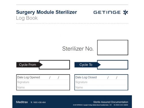 GETINGE MEDITRAX SURGERY STERILISER LOG BOOK