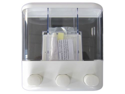 HANDI HOMES LIQUID DISPENSER / 3 COMPARTMENT / WHITE / CLEAR