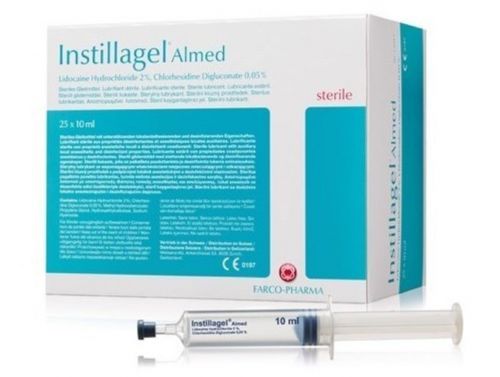INSTILLAGEL ALMED LIDOCAINE 2% CHLOR 0.05% GEL 10ML SYRINGE / INDIVIDUAL
