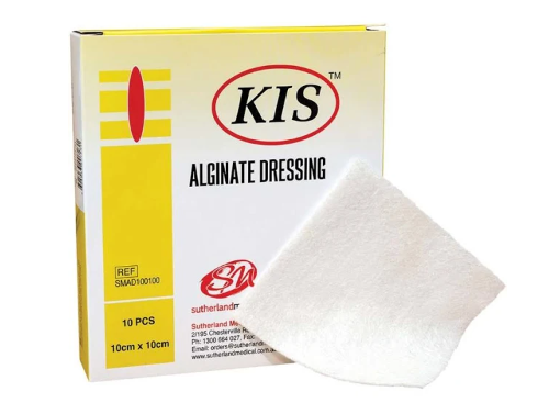 KIS ALGINATE DRESSING / SHEET / 10 x 10CM / BOX OF 10