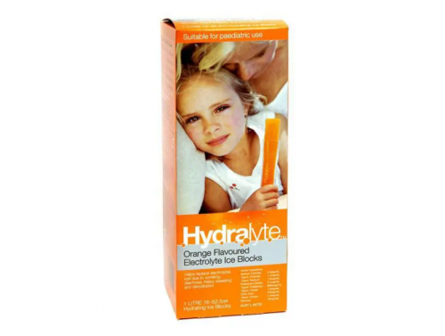 HYDRALYTE ELECTROLYTE ICE BLOCKS ORANGE 62.5ML / BOX OF 16