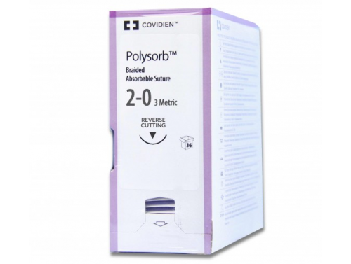 POLYSORB 3/8 CIRCLE SUTURES / 2-0 / 24MM / 75CM / C-14 / BOX OF 36