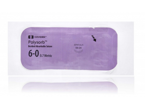 POLYSORB VIOLET SUTURES / 6-0 / 8.6MM / 45CM / SS-24 / BOX OF 12