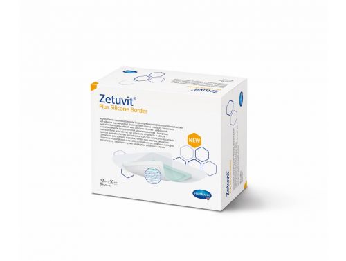 ZETUVIT PLUS SILICONE BORDER 10CM X 10CM / BOX OF 10