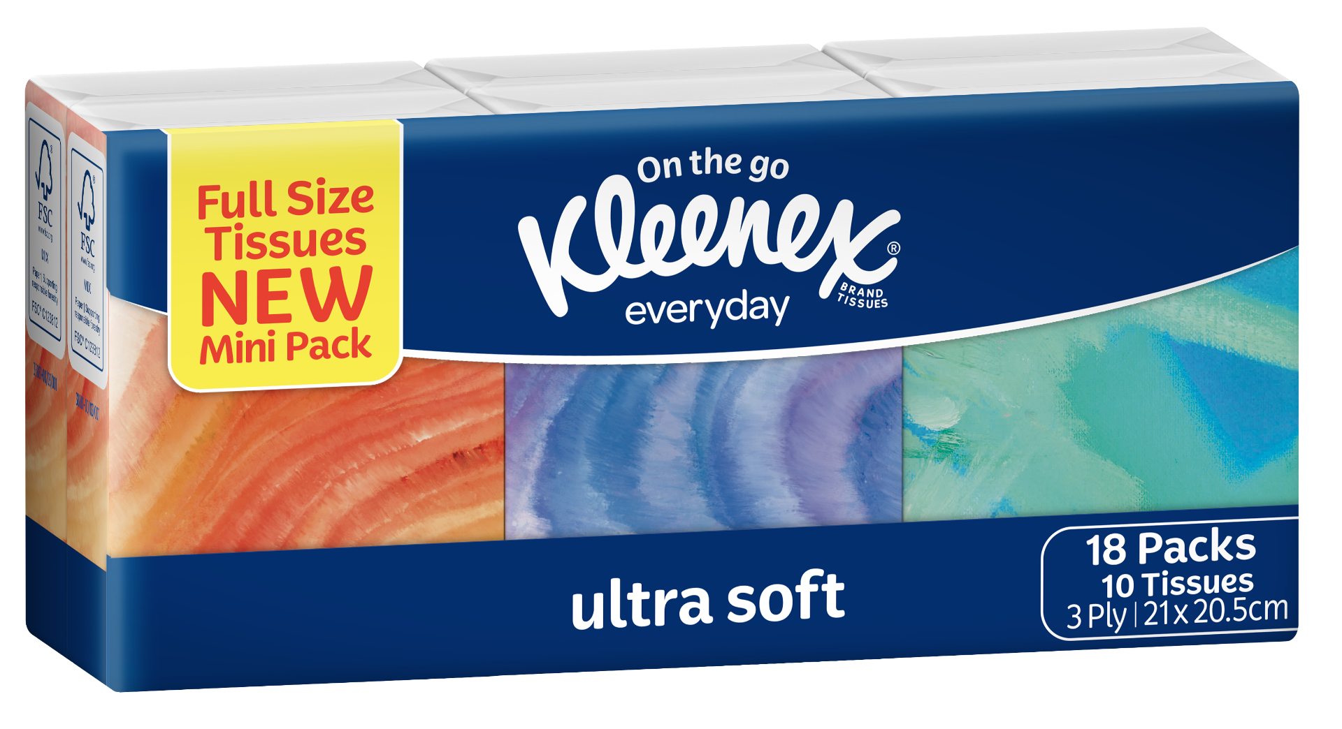 KLEENEX / ULTRASOFT POCKET PACK TISSUES / 3PLY / 21.20CM / PER PACK photo