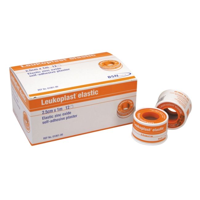 LEUKOPLAST ELASTIC / TAN / 2.5CM X 1M / BOX OF 12 photo