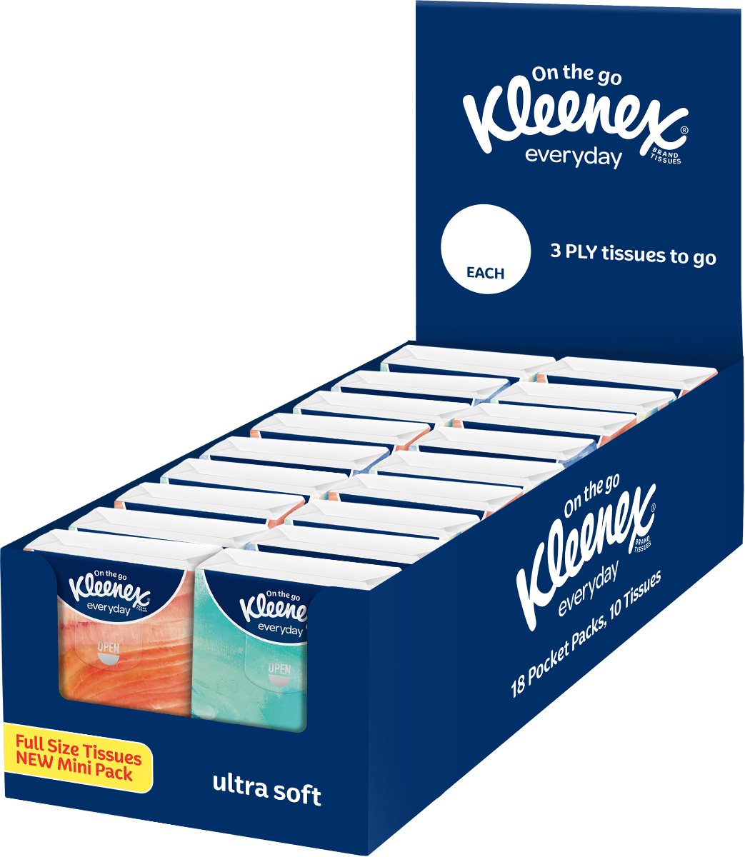 KLEENEX / ULTRASOFT POCKET PACK TISSUES / 3PLY / 21.20CM / PER PACK photo