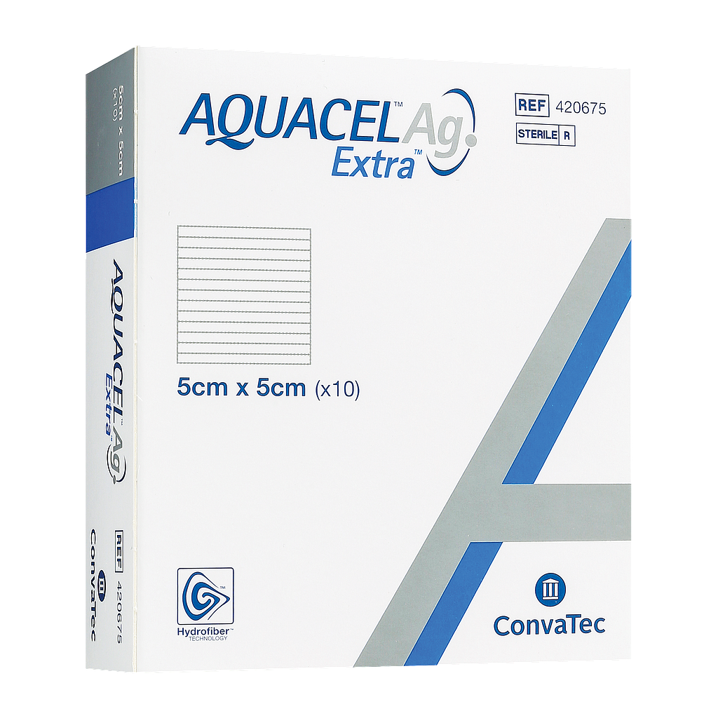 AQUACEL AG+ EXTRA SILVER ANTIMICROBIAL / 5 X 5CM / BOX OF 10 photo