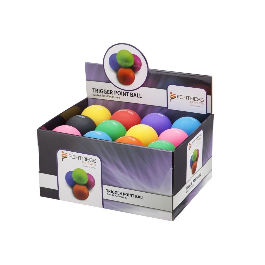 FORTRESS RUBBER TRIGGER POINT BALL RETAIL DISPLAY BOX / CARDBOARD BOX ONLY / FITS 24 BALLS photo
