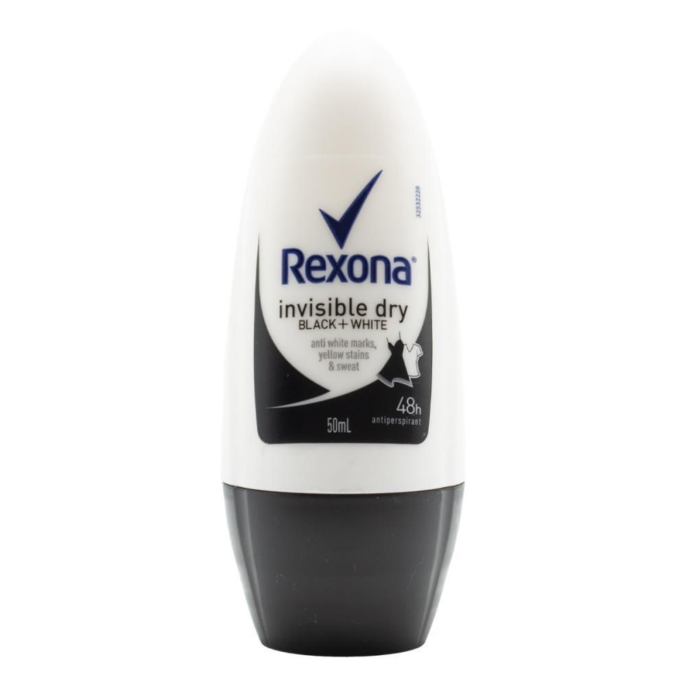 REXONA ANTI-PERSPIRANT DEODORANT ROLL-ON INVISIBLE BLACK + WHITE 50ML photo