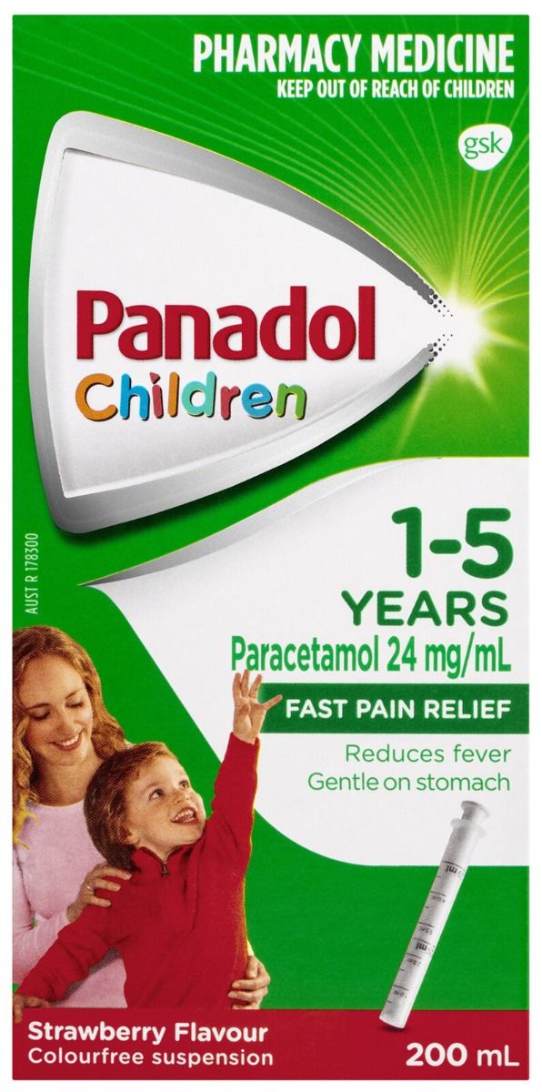 PANADOL ELIXER / 1-5 YEARS / STRAWBERRY / 200ML / EACH photo