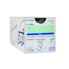 DACLON BLUE NYLON SUTURE / 3-0 30MM RC 75CM / BOX OF 12 photo