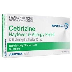 CETRIZINE 10MG 30'S APOTEX / BOX OF 30 photo