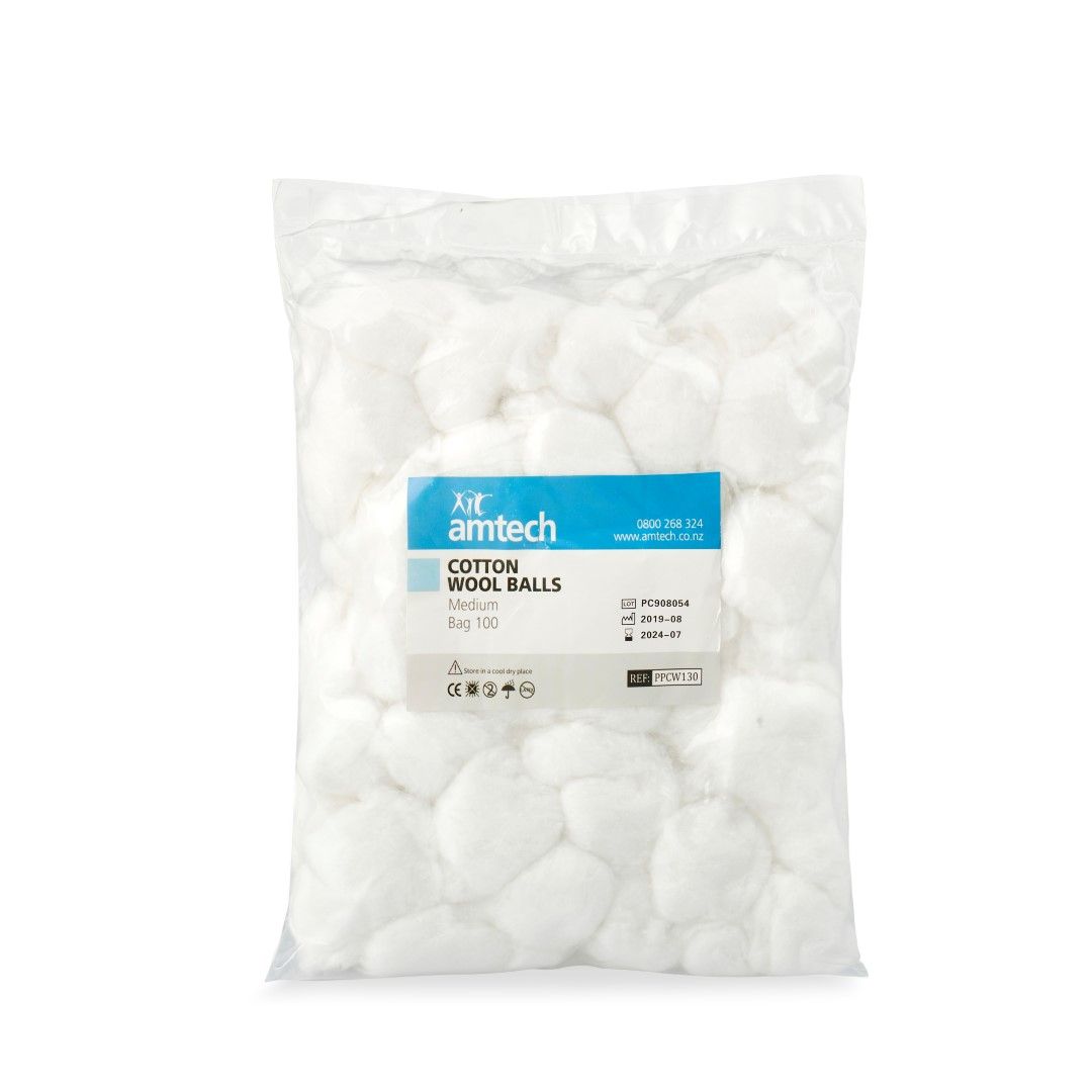 COTTON WOOL BALLS AMTECH / PKT/100 photo