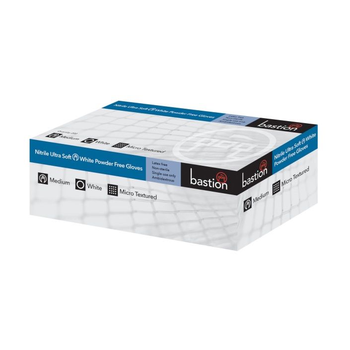 BASTION NITRILE ULTRASOFT® POWDER FREE GLOVES / WHITE photo