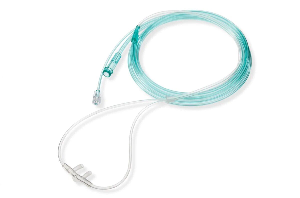 DISPOSABLE CAPNOGRAPHY NASAL CANNULA / ADULT / WITH CO2 MONITORING / 3.1M TUBING & FEMALE LUER / EACH photo