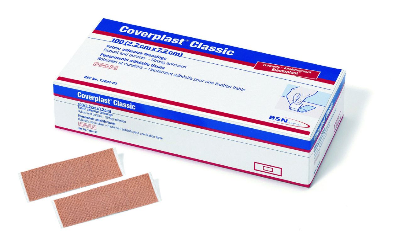 LEUKOPLAST STRONG FABRIC DRESSING STRIPS / 2.2 X 7.2CM / BOX OF 50 photo