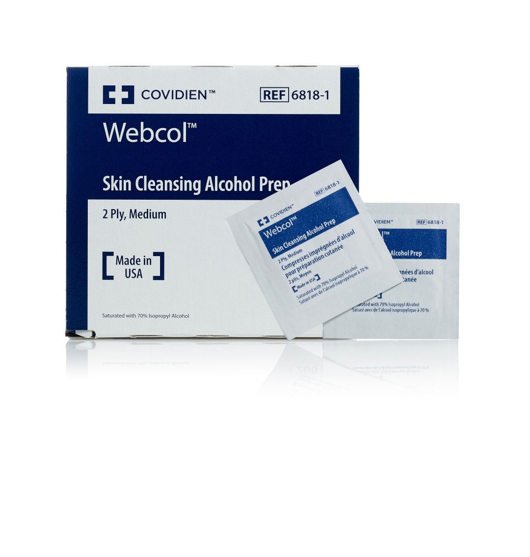 COVIDEN ALCOHOL SWABS WEBCOL KENDALL SWABS BOX/200 photo