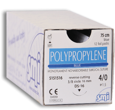 SMI POLYPROPYLENE 3/8 CIRCLE SUTURES photo