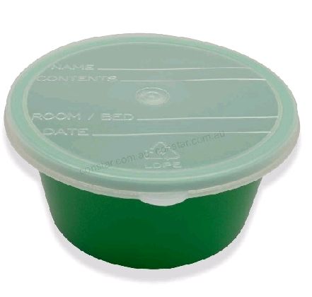 DENTURE BOWL w LID 250ml GREEN photo