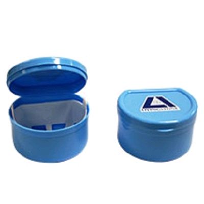 DENTURE CUP ATTACHED LID BLUE photo