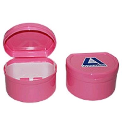 DENTURE CUP ATTACHED LID PINK photo