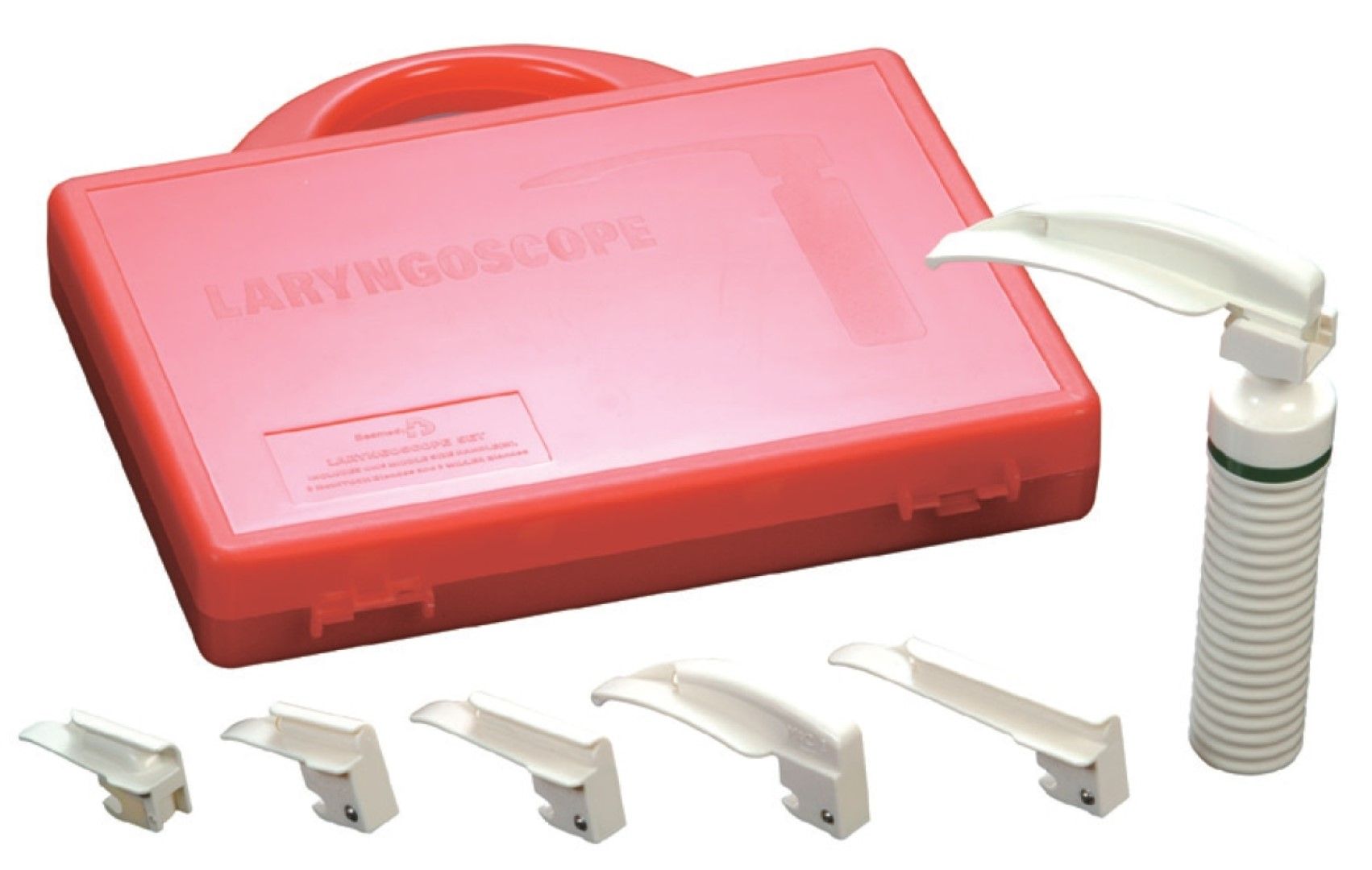 DISPOSABLE LARYNGOSCOPE SET / INCLUDES HANDLE, 6 BLADES & CASE photo