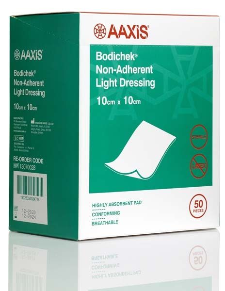 BODICHEK NON ADHERENT LIGHT DRESSING / 10CM X 10CM / PACK 50  photo