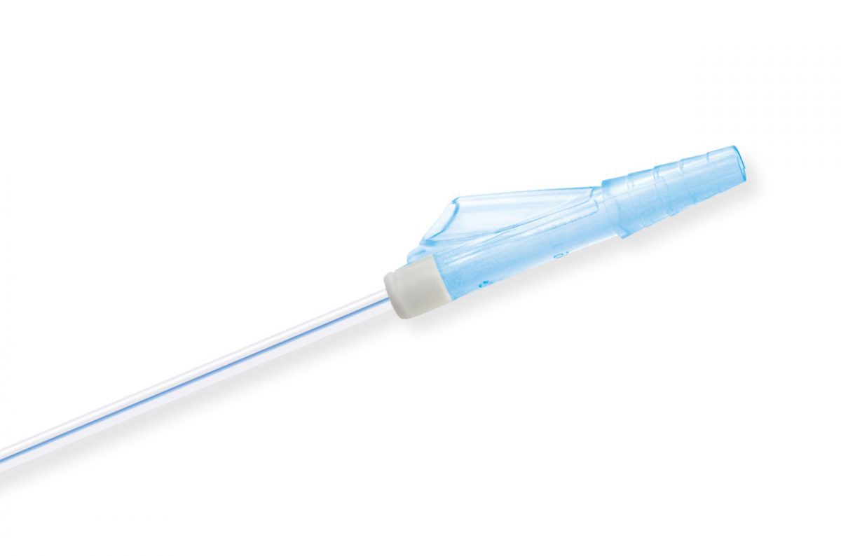 DISPOSABLE  SUCTION CATHETER / FR 8 43CM / Y-TYPE CONNECTOR / BLUE WITH X-RAY LINE / BOX OF 100 photo
