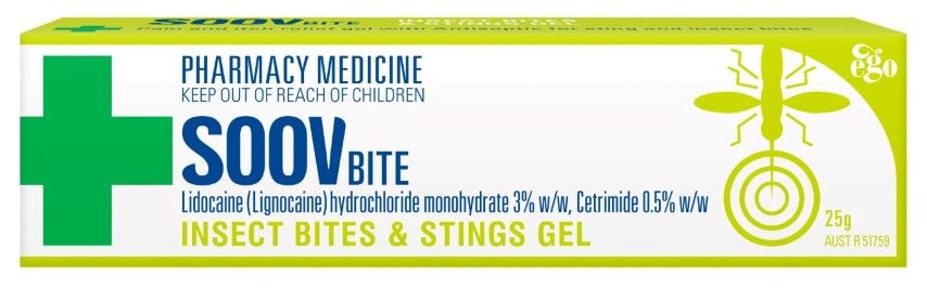 EGO SOOV PAIN AND ITCH RELIEF GEL WITH ANTISEPTIC FOR STINGS AND INSECT BITES photo