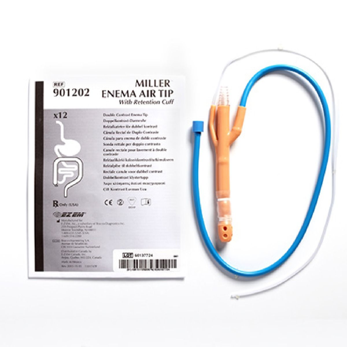 MILLER ENEMA AIR TIP WITH CUFF-12 / BOX OF 12 photo