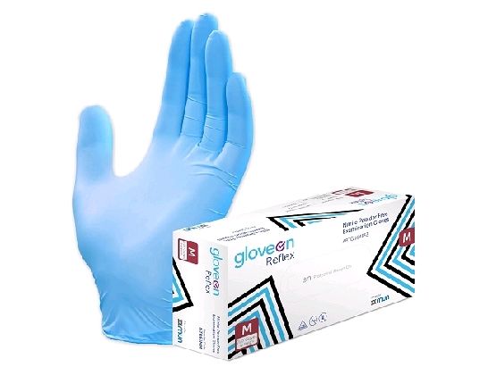 GLOVE NITRILE 'Reflex' P/F MED photo