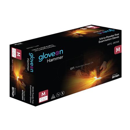 GLOVEON HAMMER NITRILE EXAM GLOVES POWDER FREE / STANDARD CUFF  photo