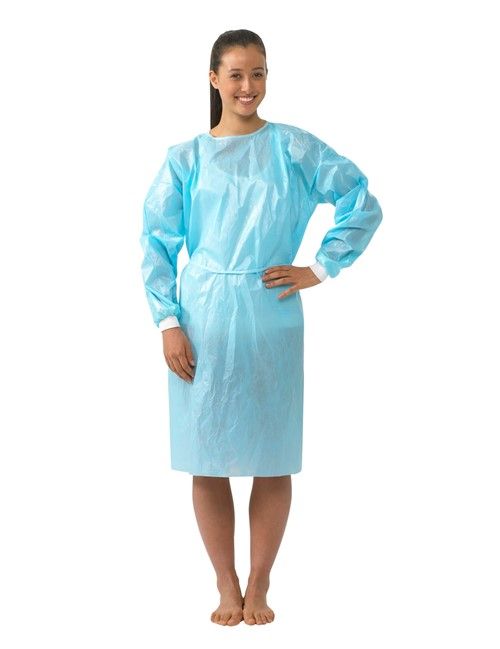 GOWN ISOLATION WaterProof Blue Bx50 Knit Cuff photo