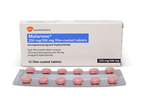 GSK MALARONE BOX/12 ATOVAQUONE/PROQUANIL HYDROCHLORIDE photo