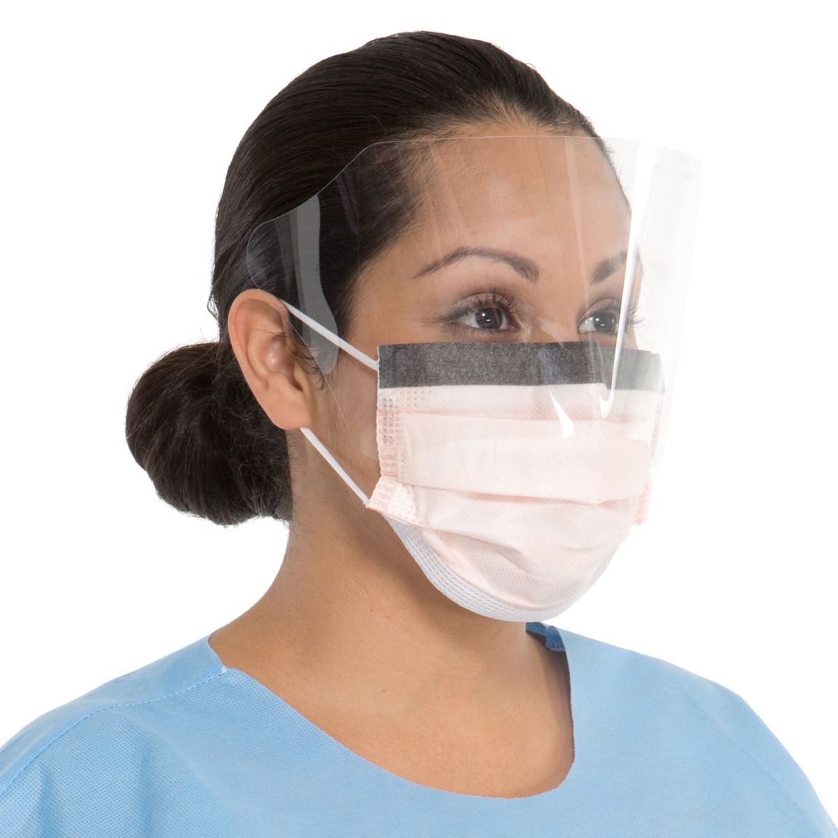 HALYARD FLUIDSHIELD FOG-FREE PROCEDURE MASK WITH WRAPAROUND SPLASHGUARD VISOR / BOX OF 25 photo