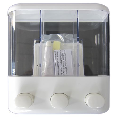 HANDI HOMES LIQUID DISPENSER / 3 COMPARTMENT / WHITE / CLEAR photo