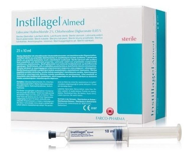 INSTILLAGEL ALMED LIDOCAINE 2% CHLOR 0.05% GEL 10ML SYRINGE / INDIVIDUAL photo