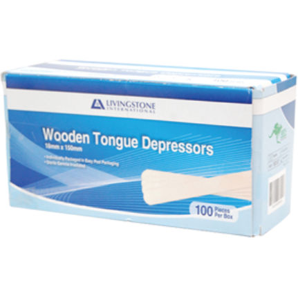 LIVINGSTONE TONGUE DEPRESSORS / STERILE / WOODEN / BOX OF 100 photo