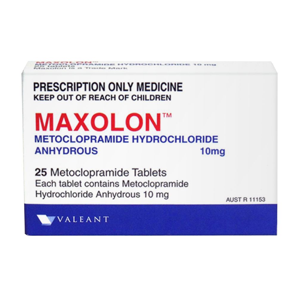 MAXOLON TABS 10MG / 25 TABLETS photo